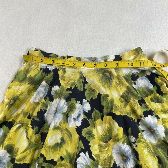 Vtg 50s 60s Coddington Sportswear Floral Circle Skirt XS VLV Cotton Watercolor - Picture 6 of 7